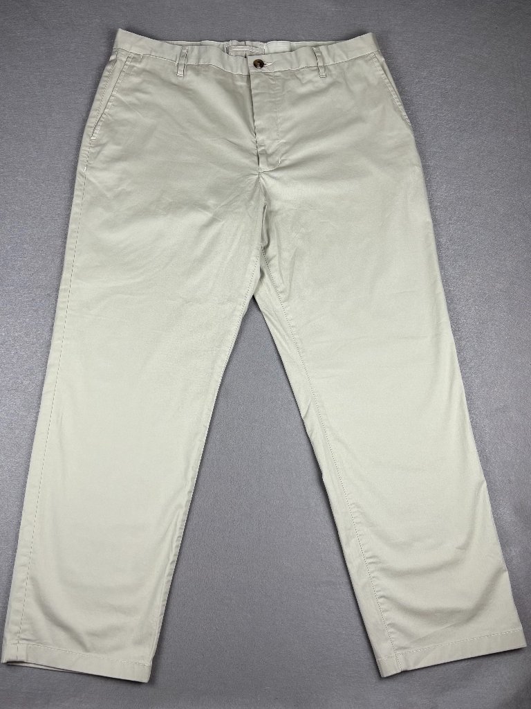 Proper Cloth Beige Stretch Cotton Chino Pants Classic Fit 36x30 Custom Men's